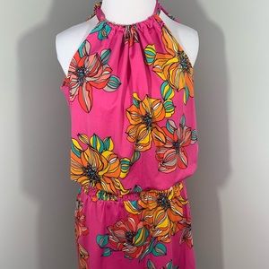 Trina by Trina Turk Smocked Jersey Halter dress S